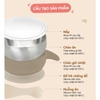 Bộ chén inox Farlin cách nhiệt kèm muỗng silicone mềm mại, có đế hít chống trơn và nắp đậy tiện lợi cho bé