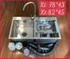 Chậu rửa bát inox sus 304 kèm vòi inox tròn nóng lạnh