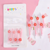 Set 6 nến ngắn màu HỒNG gắn HOA