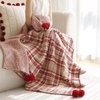 Chăn len kẻ đỏ kích thước 116*160cm