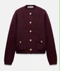 Áo len cardigan ZARA khuy đồng đỏ đô siêu hot
