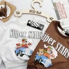 Áo nỉ 2 da Super Stars 2 màu nâu và trắng BCD KIDS