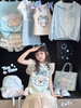 Váy cánh tiên CÓ TÚI kẻ ngang phối trắng hình Cinnamoroll, My Melody, Kuromi