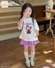 Bộ Labubu Jam&jenny áo cộc tay trắng kèm chân váy tím