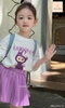 Bộ Labubu Jam&jenny áo cộc tay trắng kèm chân váy tím