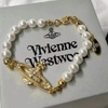 Vòng tay ngọc trai 2 màu bạc, vàng hãng Vivienne West Wood