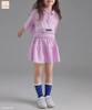 Bộ Jam&Jenny áo polo babytee và chân váy xoè Shining Kids 2 màu tím và trắng bé gái