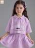 Bộ Jam&Jenny áo polo babytee và chân váy xoè Shining Kids 2 màu tím và trắng bé gái