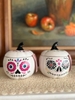 Nến bí ngô Halloween màu trắng hình mặt cười 18oz