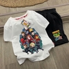Bộ cotton cộc tay Marvel Comics áo trắng quần đen