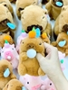 Thú bông móc khoá chuột lang nước Capybara 2 màu nâu và hồng
