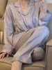 Pyjamas lụa xước gân 3 màu đen, tím, rêu cho nữ