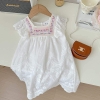 Váy trắng xuất Hàn babydoll sát nách cánh tiên cổ thêu