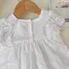 Váy trắng xuất Hàn babydoll sát nách cánh tiên cổ thêu