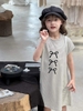 Váy cotton kẻ ngang hoạ tiết nơ dáng chữ A