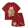 Bộ cotton Tilani Labubu màu đỏ đô