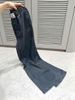 Quần jean denim xám khói cạp chun ống suông cho nữ