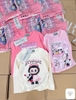 Set 3 áo dài tay cotton Labubu màu kem và hồng