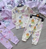 Set 2 bộ cotton dài tay Peppa tông tím - be