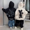Áo khoác nỉ hoodie kéo khóa hình Mickey 3D 2 màu đen, be