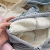 Áo khoác hoodie zip nỉ lót lông 4 màu hồng, be, ghi, xanh