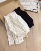 Set 3 áo giữ nhiệt cổ 3 phân viền bèo tay phồng màu trắng, đen, hoa nhí cho bé