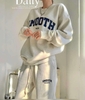 Bộ nỉ dài tay Smooth màu ghi sáng cho nữ