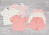 Set 3 bộ cotton tăm co giãn màu kem, cam bé gái