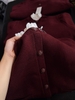 Áo len cardigan Sandro đỏ rượu vang mix cổ viền bèo trắng