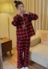 Bộ pyjamas caro đỏ đen xuất Hàn Beemon Classic bé trai, bé gái