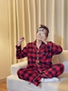 Bộ pyjamas caro đỏ đen xuất Hàn Beemon Classic bé trai, bé gái