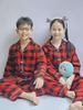 Bộ pyjamas caro đỏ đen xuất Hàn Beemon Classic bé trai, bé gái
