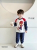 Bộ nỉ dài tay Spiderman raglan trắng, xanh, đỏ