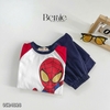 Bộ nỉ dài tay Spiderman raglan trắng, xanh, đỏ