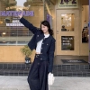 Áo khoác dạ tweed khuy đồng 2 màu navy, đỏ