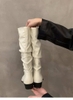 Boots da mềm dáng dài ống nhún 4 màu