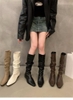 Boots da mềm dáng dài ống nhún 4 màu
