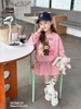 Set áo nỉ phối chân váy Labubu 2 màu hồng, be