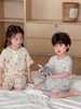Bộ áo cộc quần sooc xô đũi 2 màu xanh, hồng hình gấu