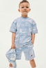 Áo phông cộc tay H&M mẫu Mickey xanh nhạt