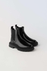 Boots Zara dư xịn 2 màu đen da bóng, nâu da lì
