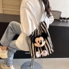 Túi tote Mickey kẻ sọc màu đen và đỏ