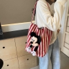 Túi tote Mickey kẻ sọc màu đen và đỏ