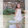Váy thô sát nách basic trắng suông AMBB Kids cho bé
