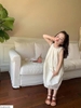 Váy thô sát nách basic trắng suông AMBB Kids cho bé