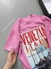 Áo phông Venezia Italy cộc tay màu hồng cho nữ
