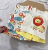 Set 2 bộ cotton ba lỗ sư tử vàng cho bé