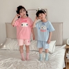 Bộ cotton Sanrio Friend Kuromi, Melody...quần sooc caro 5 màu