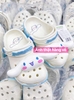 Dép sục crocs Cinnamoroll màu TRẮNG XANH cho bé