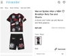 Bộ cộc tay thoáng khí Primark Spiderman Brooklyn Nets màu ĐEN